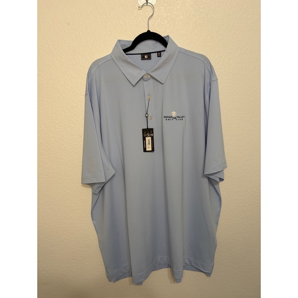 FootJoy Mens Sky Blue Indian Valley Golf Club Polo Shirt 3XL 28559 NWT - Picture 2 of 7